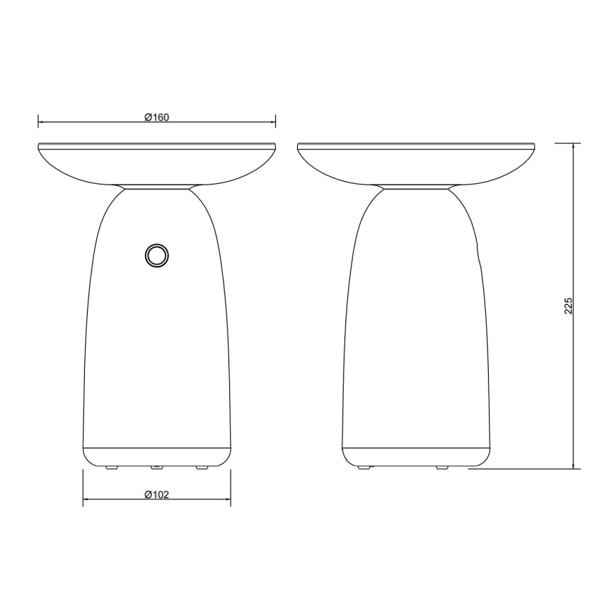 Globo - LED Ljusreglerad solcell beröring lampa LED/10W/3,7V IP54 3600 mAh svart