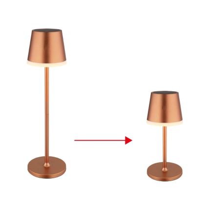 Globo - LED Solcellsbelysning LED/0,6W/3V 3000K IP44 koppar