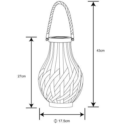 Globo - LED solcellsbelysning LED/0,06W/3V IP44 Bambu