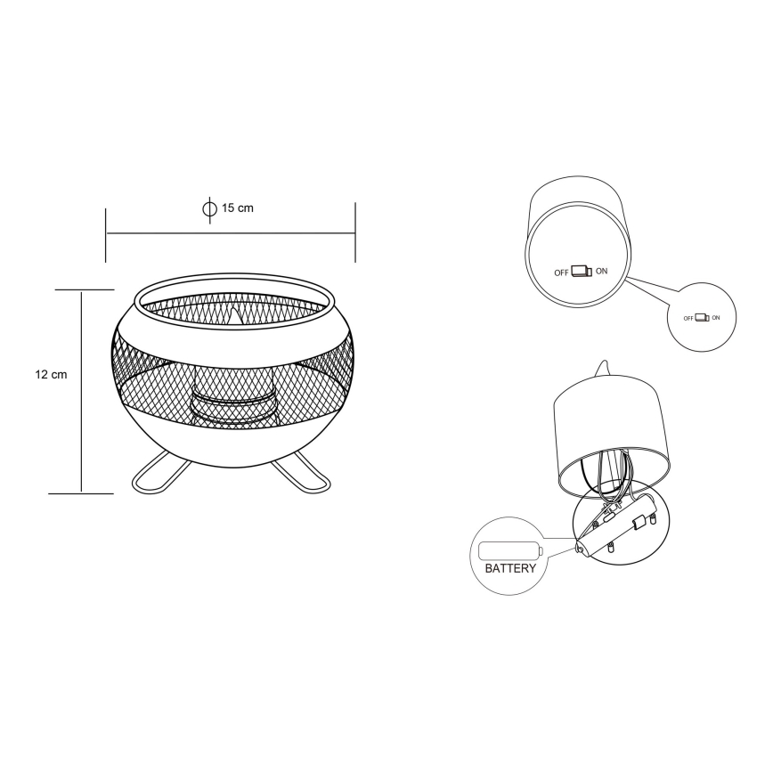 Globo - LED solcellsbelysning LED/1,2V IP44
