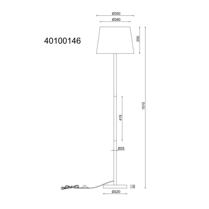 Globo - Golvlampa 1xE27/40W/230V