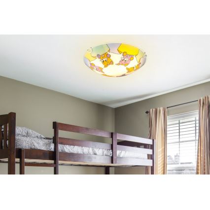 Globo 40606 - Barn Takbelysning KIDDY 2xE27ILLU/60W/230V
