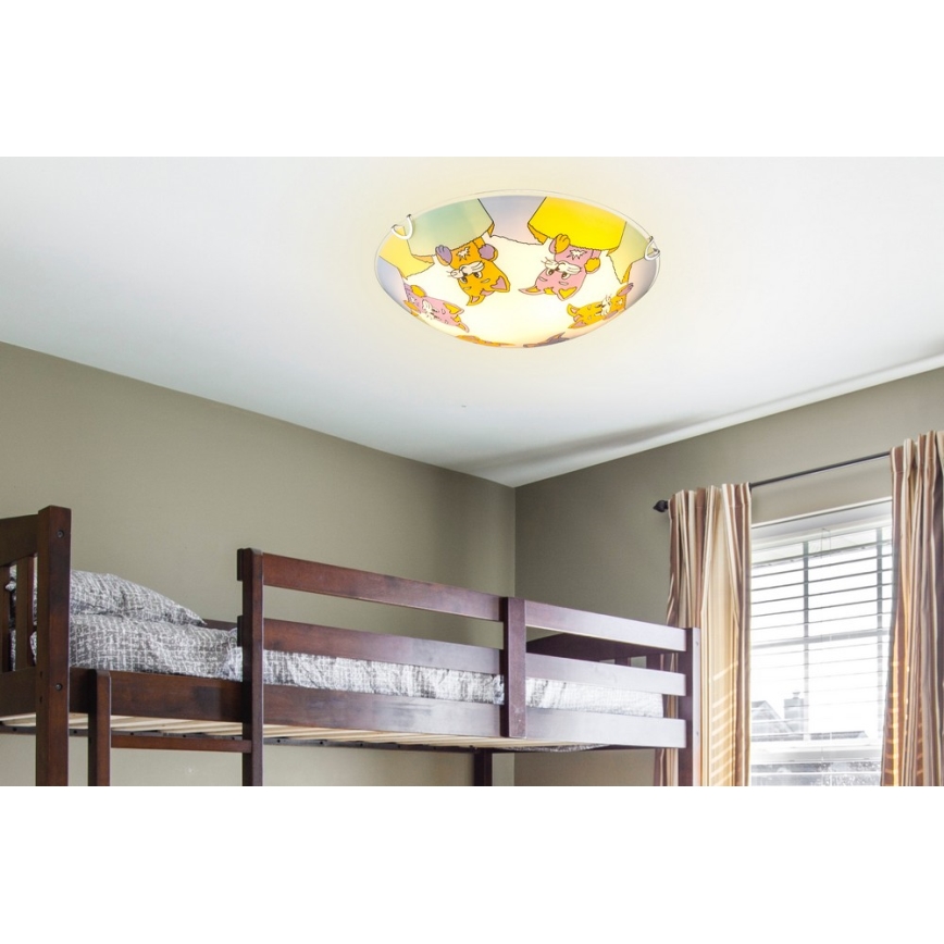 Globo 40606 - Barn Takbelysning KIDDY 2xE27ILLU/60W/230V