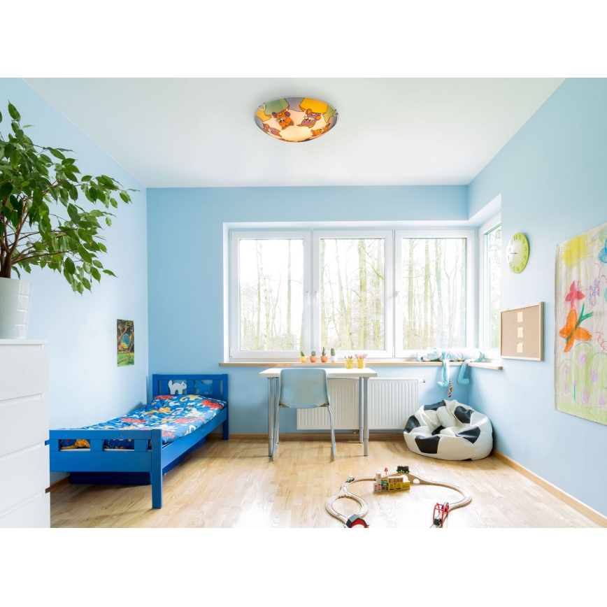 Globo 40606 - Barn Takbelysning KIDDY 2xE27ILLU/60W/230V