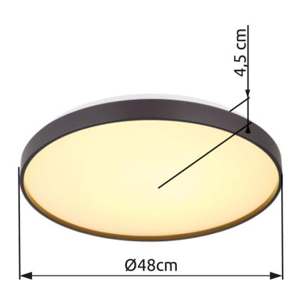 Globo - LED taklampa LED/24W/230V diameter 48 cm antracit