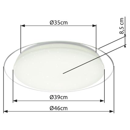 Globo - LED Dimbar taklampa LED/30W/230V 3000-6500K + fjärrkontroll