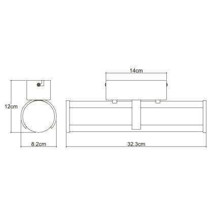 Globo - LED Badrumsbelysning vägg LED/15W/230V IP44