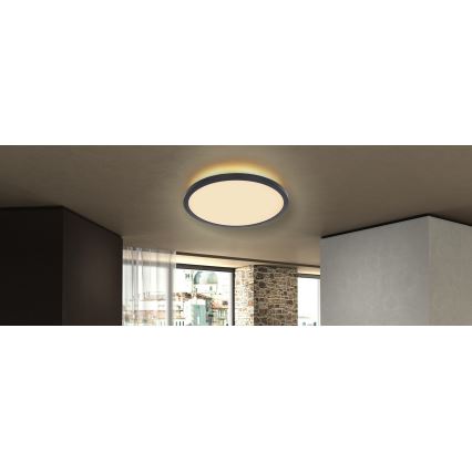 Globo - LED ljusreglerad taklampa till badrum LED/18W/230V diameter 29,4 cm IP44 svart