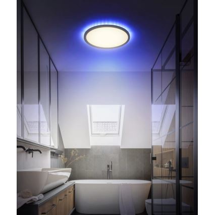 Globo - LED RGB Ljusreglerad vägglampa för badrum LED/18W/230V 3000-6000K + fjärrkontroll IP44 svart