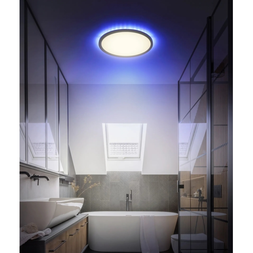 Globo - LED RGB Ljusreglerad vägglampa för badrum LED/18W/230V 3000-6000K + fjärrkontroll IP44 svart
