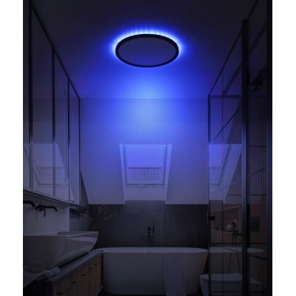 Globo - LED RGB Ljusreglerad vägglampa för badrum LED/18W/230V 3000-6000K + fjärrkontroll IP44 svart