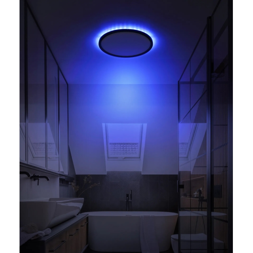 Globo - LED RGB Ljusreglerad vägglampa för badrum LED/18W/230V 3000-6000K + fjärrkontroll IP44 svart