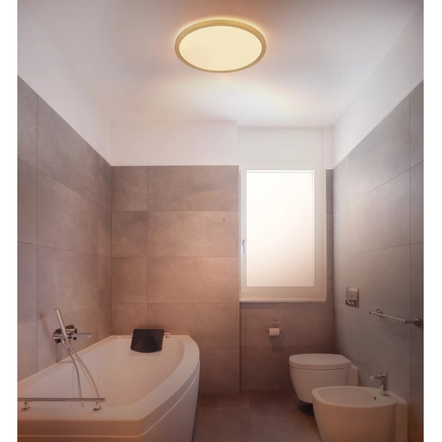 Globo - LED ljusreglerad taklampa till badrum LED/18W/230V 3000K IP44 diameter 29,4 cm mässing