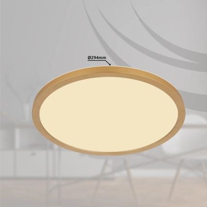 Globo - LED ljusreglerad taklampa till badrum LED/18W/230V 3000K IP44 diameter 29,4 cm mässing