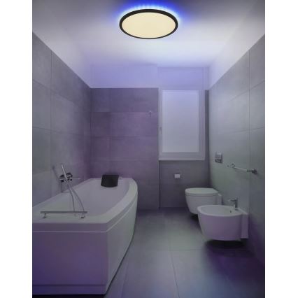 Globo - LED RGB Ljusreglerad vägglampa för badrum LED/21W/230V 3000-6000K + fjärrkontroll IP44 svart
