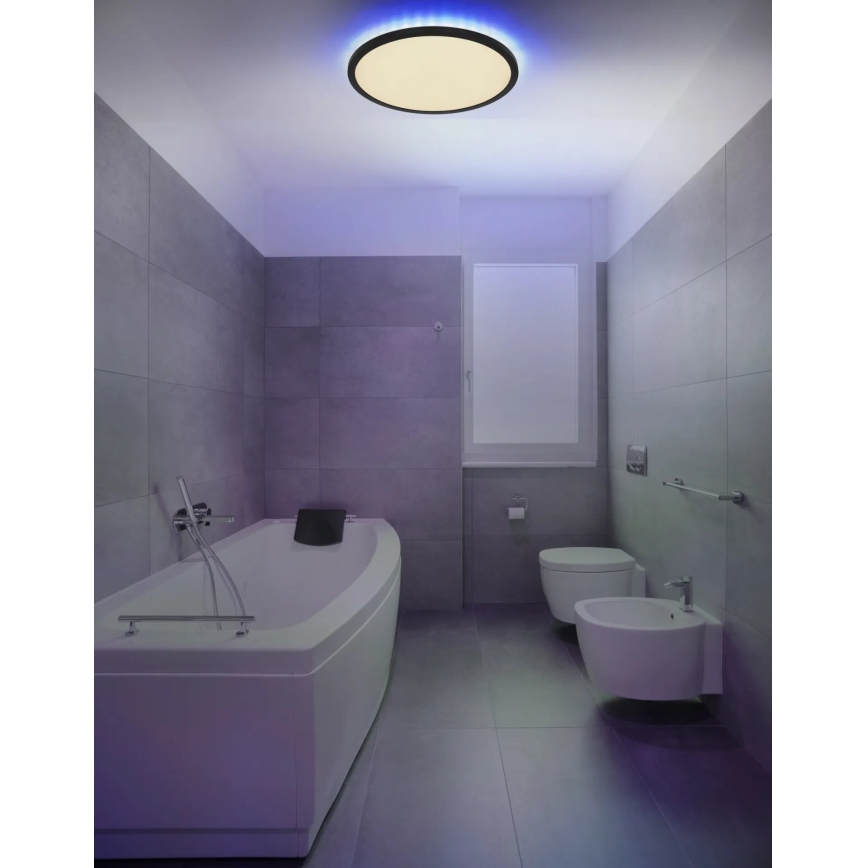 Globo - LED RGB Ljusreglerad vägglampa för badrum LED/21W/230V 3000-6000K + fjärrkontroll IP44 svart