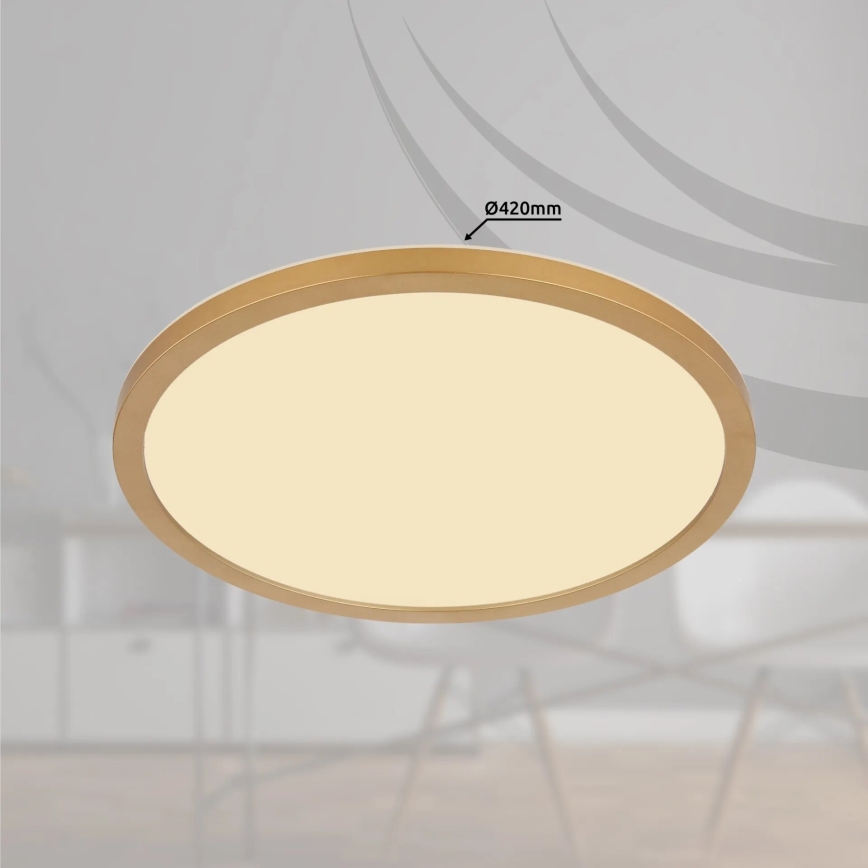 Globo - LED ljusreglerad taklampa till badrum LED/24W/230V 3000K IP44 diameter 42 cm mässing