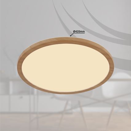 Globo - LED ljusreglerad taklampa till badrum LED/24W/230V diameter 42 cm IP44 brun