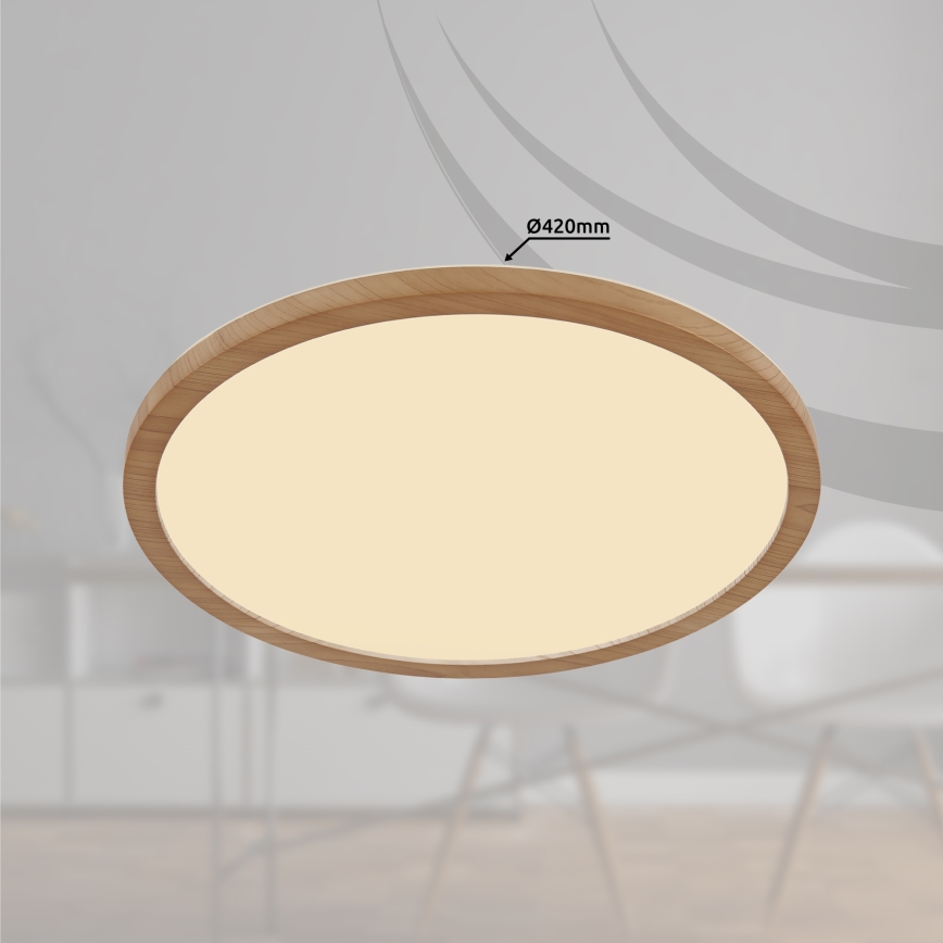Globo - LED ljusreglerad taklampa till badrum LED/24W/230V diameter 42 cm IP44 brun