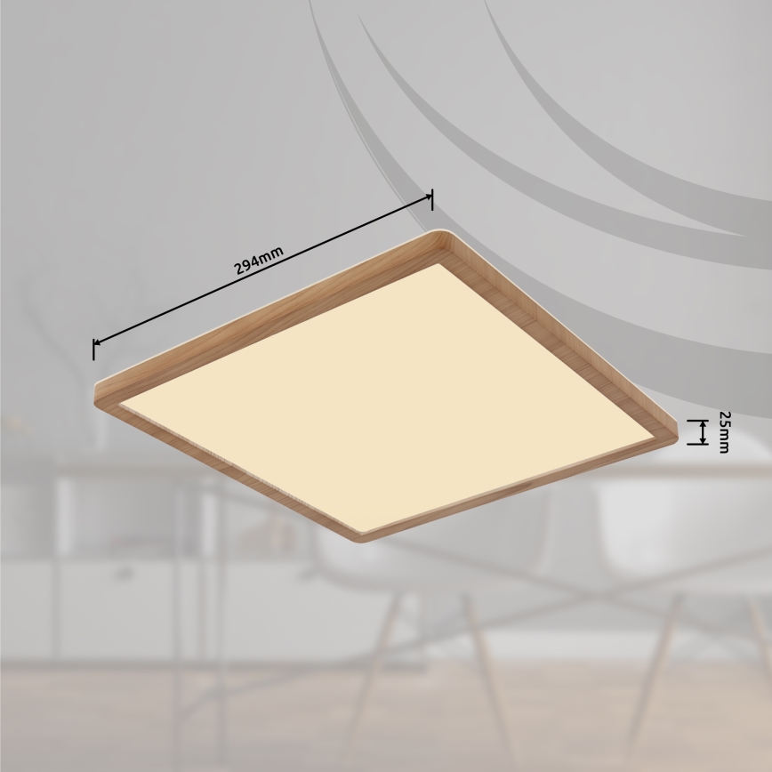 Globo - LED ljusreglerad taklampa till badrum LED/18W/230V 29,4x29,4 cm IP44 brun