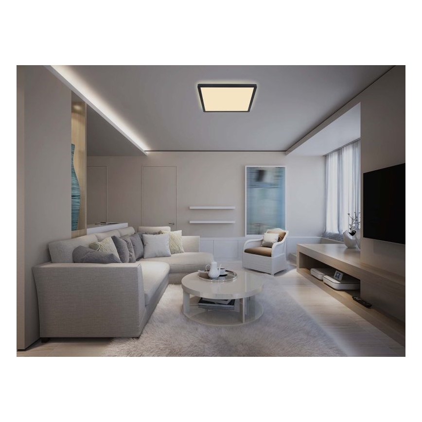 Globo - LED ljusreglerad taklampa till badrum LED/24W/230V 42x42 cm IP44 svart