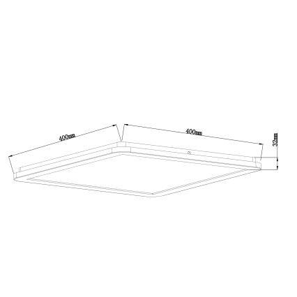 Globo - LED ljusreglerad taklampa till badrum LED/24W/230V 42x42 cm IP44 svart
