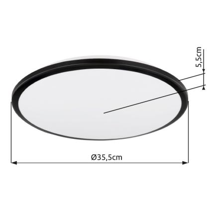Globo - LED taklampa LED/18W/230V 3000K diameter 35 cm svart