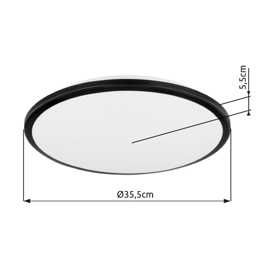 Globo - LED taklampa LED/18W/230V 3000K diameter 35 cm svart