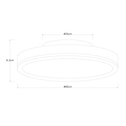 Globo - LED Dimbar taklampa LED/40W/230V 2700-6500K diameter 60 cm + fjärrkontroll brun/grå