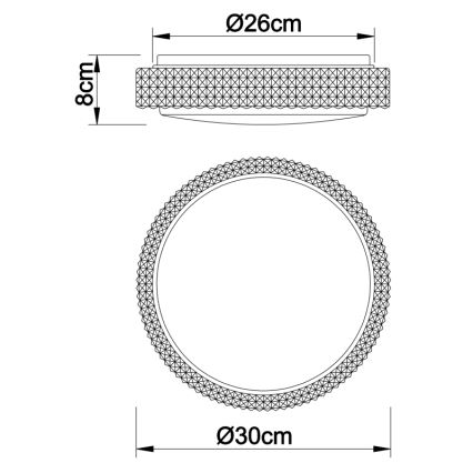 Globo - LED taklampa LED/12W/230V 2700/4200/6500K diameter 30 cm