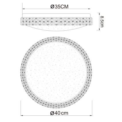 Globo - LED taklampa LED/22W/230V 2700/4200/6500K diameter 40 cm