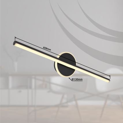 Globo - Badrumsspegel med LED-belysning LED/10W/230V 60,8 cm IP44 svart