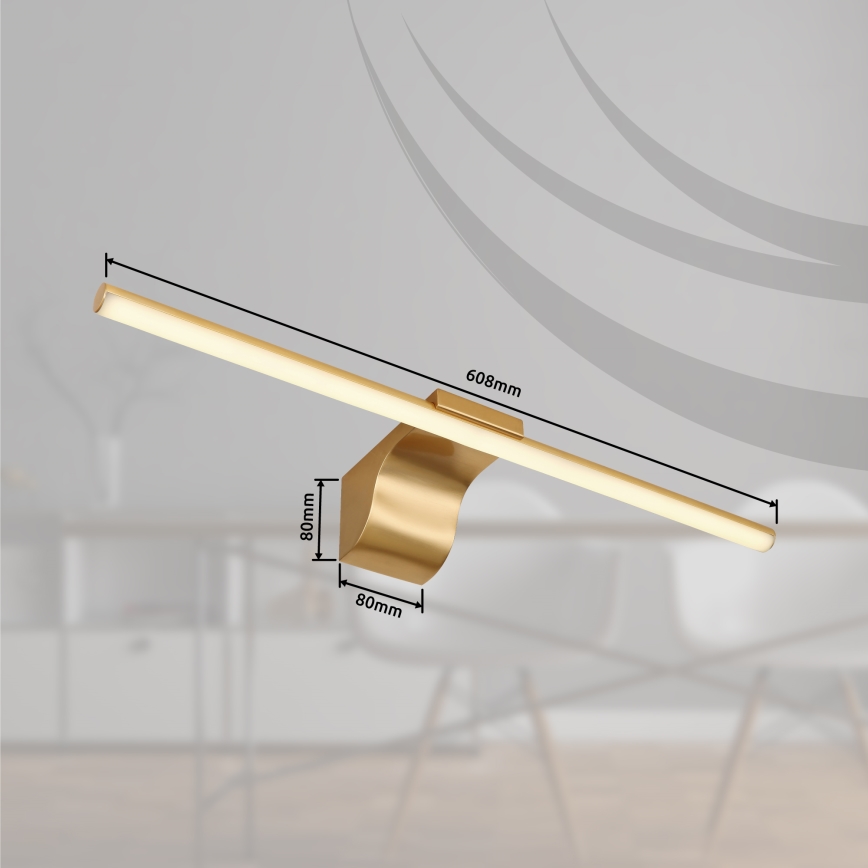 Globo - Badrumsspegel med LED-belysning LED/10W/230V 60,8 cm IP44 guld