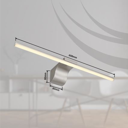 Globo - Badrumsspegel med LED-belysning LED/10W/230V 60,8 cm IP44 skinande krom