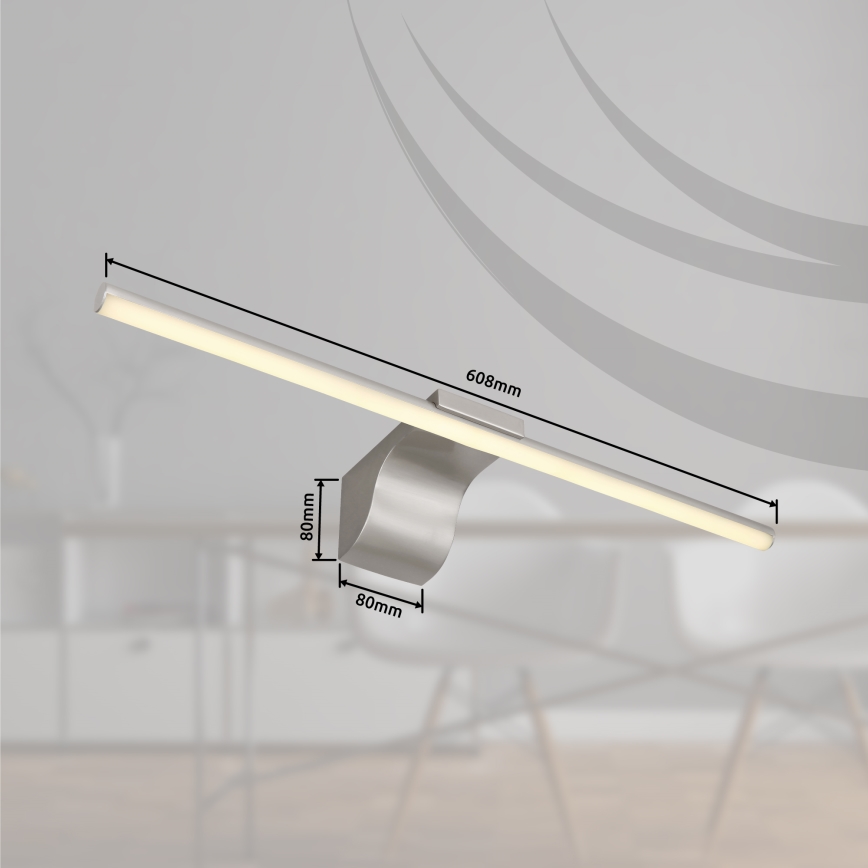 Globo - Badrumsspegel med LED-belysning LED/10W/230V 60,8 cm IP44 skinande krom