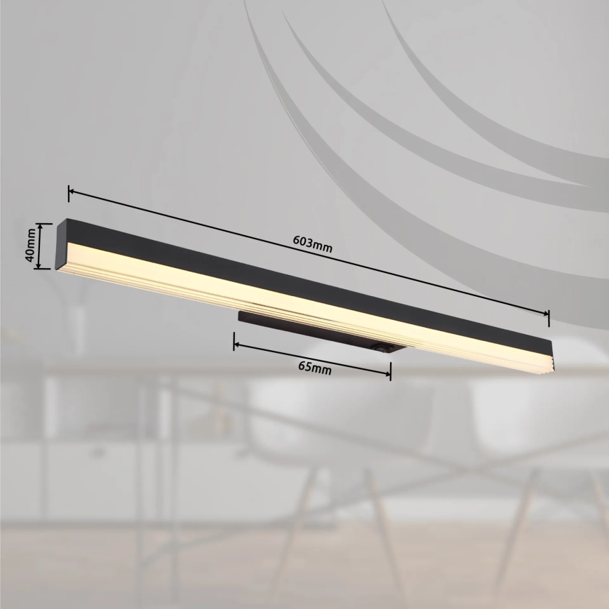 Globo - LED väggbelysning LED/12W/230V 3000/6000K 60 cm svart