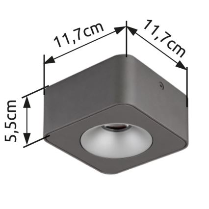 Globo - LED taklampa LED/6,5W/230V 11,7x11,7 cm