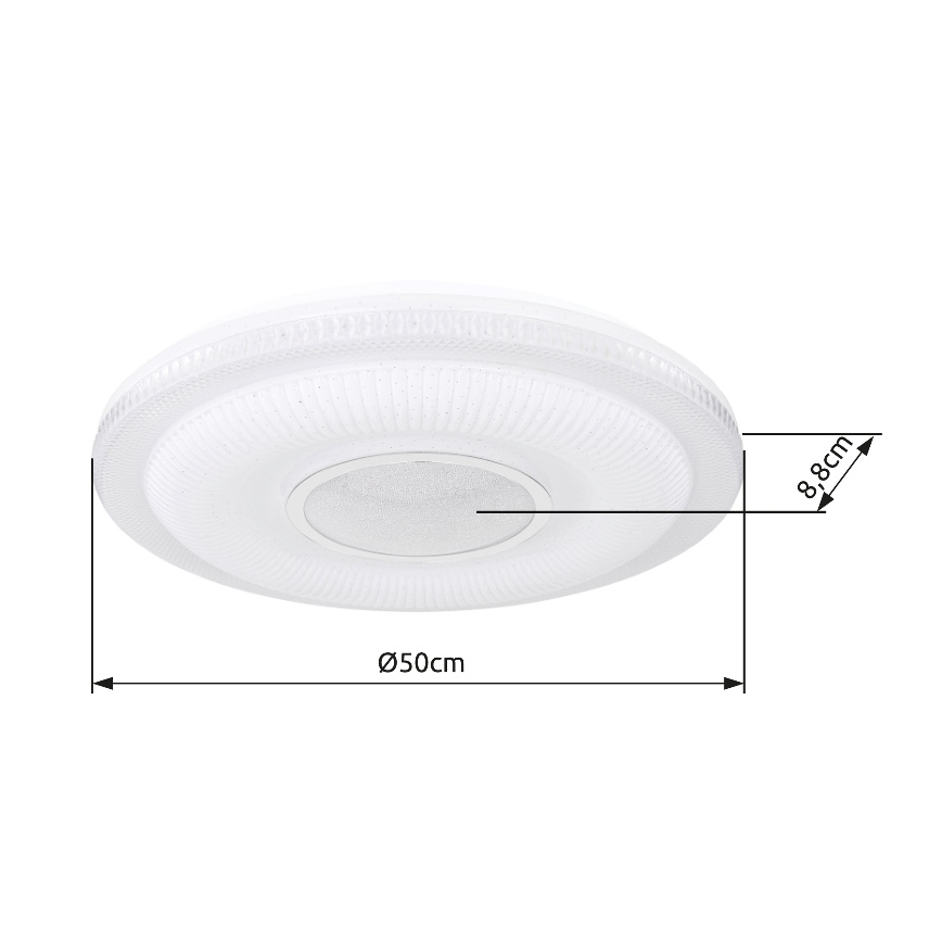 Globo - LED dimbar taklampa LED/30W/230V 3000-6500K Ø 50 cm vit Wi-Fi Tuya + fjärrkontroll
