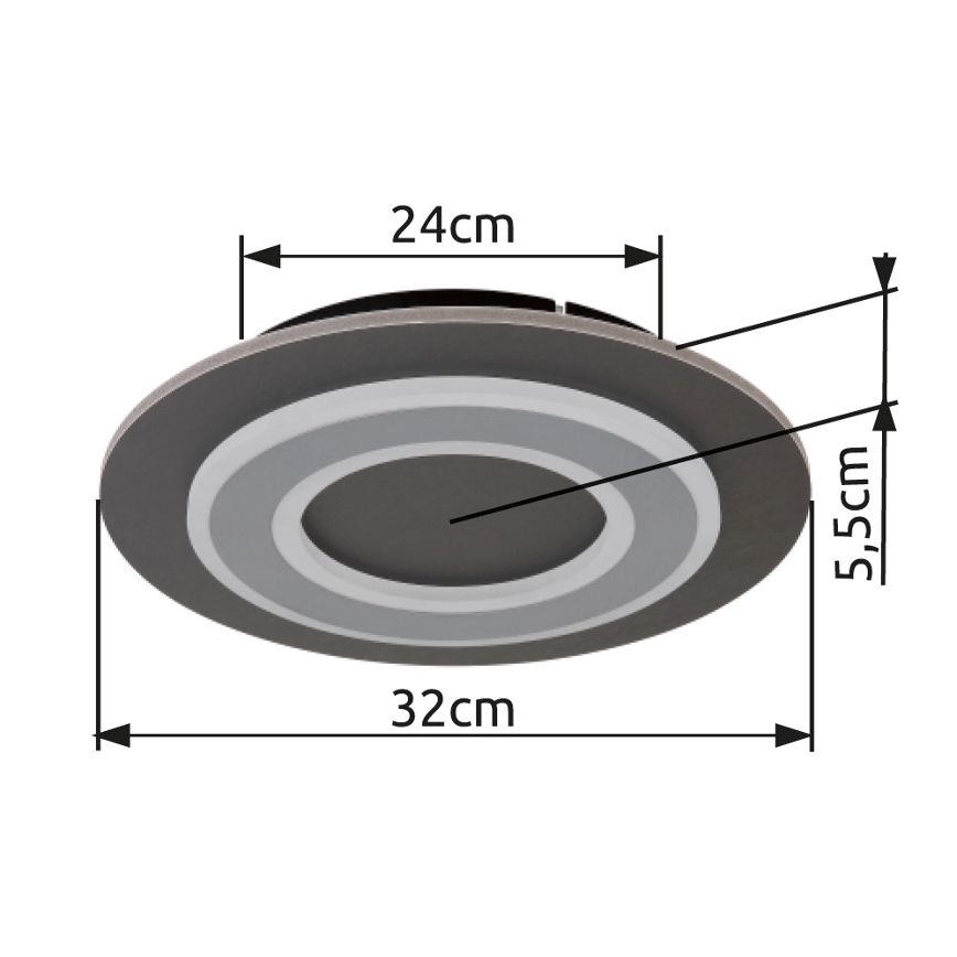 Globo - LED taklampa LED/24W/230V 3000K diameter 32 cm antracit