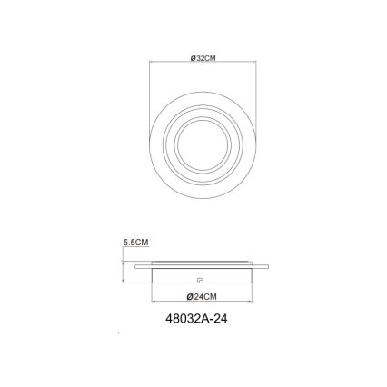 Globo - LED taklampa LED/24W/230V 3000K diameter 32 cm