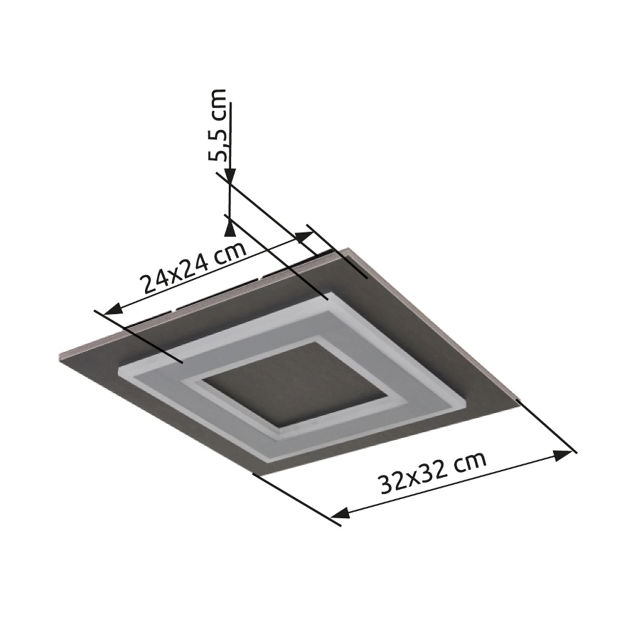 Globo - LED taklampa LED/24W/230V 3000K 32x32 cm antracit