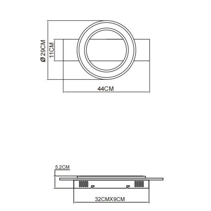 Globo - LED taklampa LED/18W/230V brun
