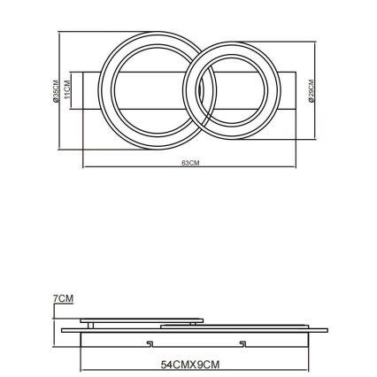 Globo - LED taklampa LED/40W/230V brun