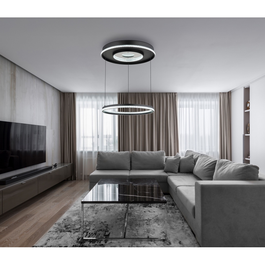 Globo - LED dimbar taklampa LED/54W/230V 2700-6500K Ø 60 cm svart + fjärrkontroll