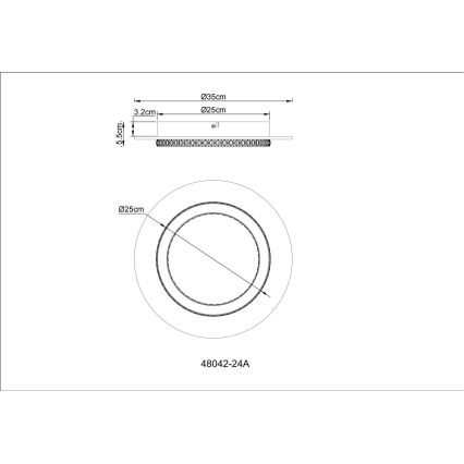 Globo - LED taklampa LED/24W/230V 3000/4000/6500K Ø 35 cm antracit
