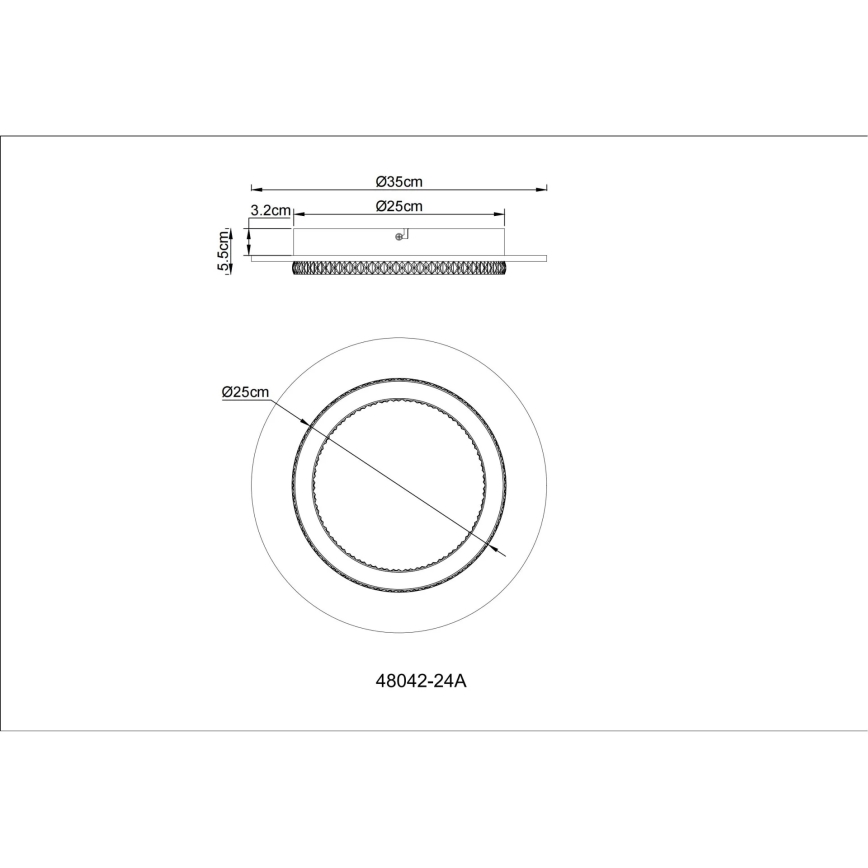 Globo - LED taklampa LED/24W/230V 3000/4000/6500K Ø 35 cm antracit