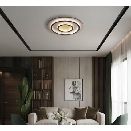 Globo - Dimbar LED-takarmatur LED/60W/230V 3000-6500K Ø 55 cm svart + fjärrkontroll