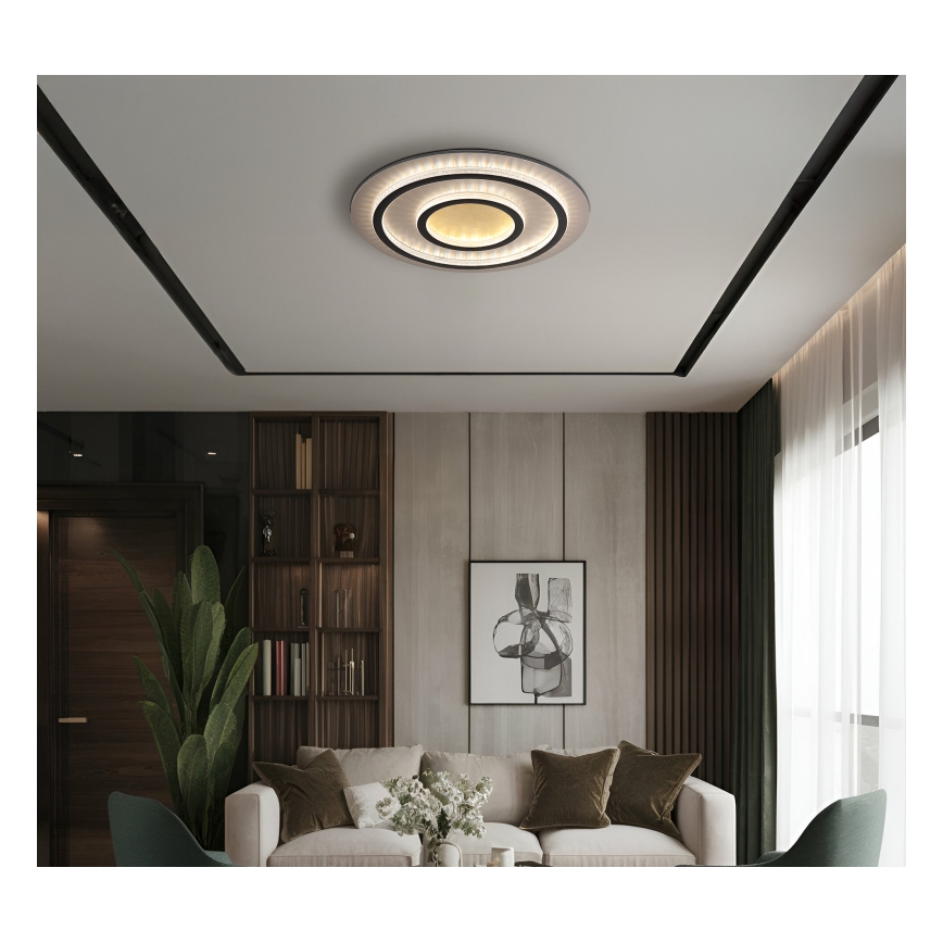Globo - Dimbar LED-takarmatur LED/60W/230V 3000-6500K Ø 55 cm svart + fjärrkontroll
