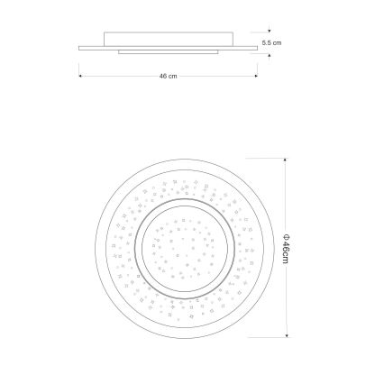 Globo - LED Dimbar taklampa LED/44W/230V 2700-6000K + RC