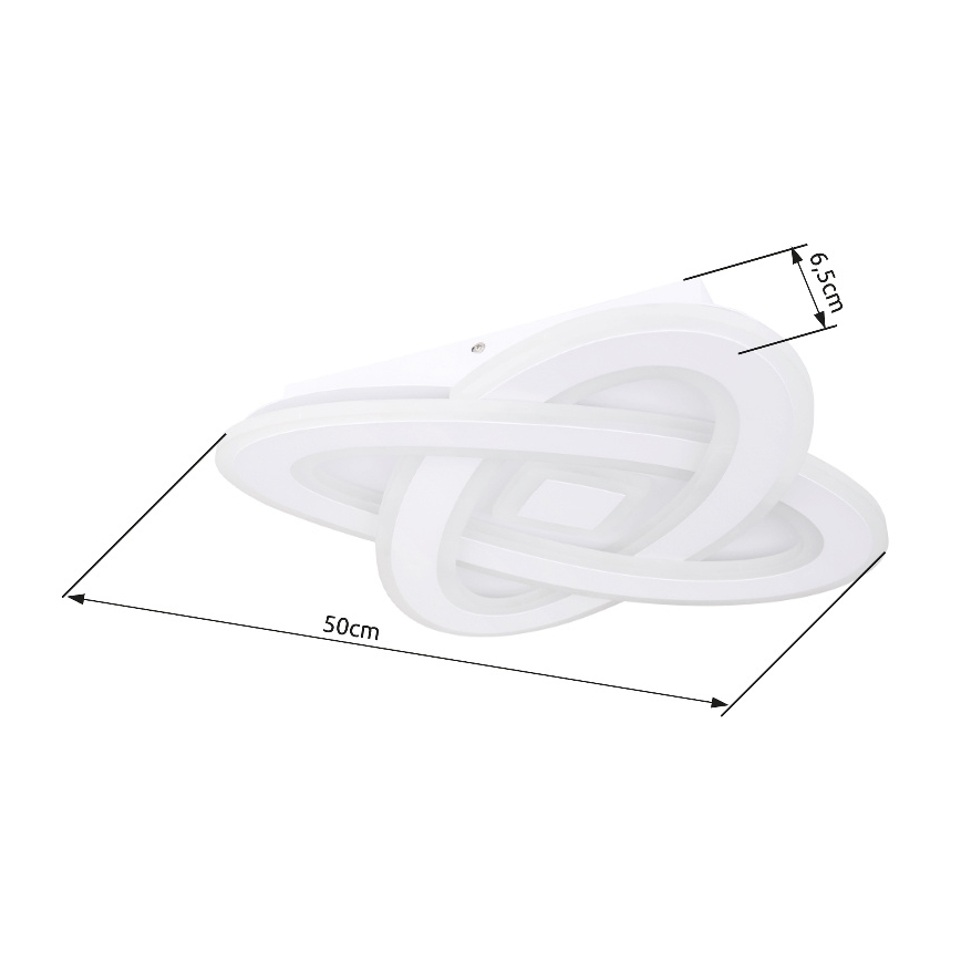 Globo - LED dimbar taklampa LED/36W/230V 3000-6000K Ø 50 cm vit + fjärrkontroll